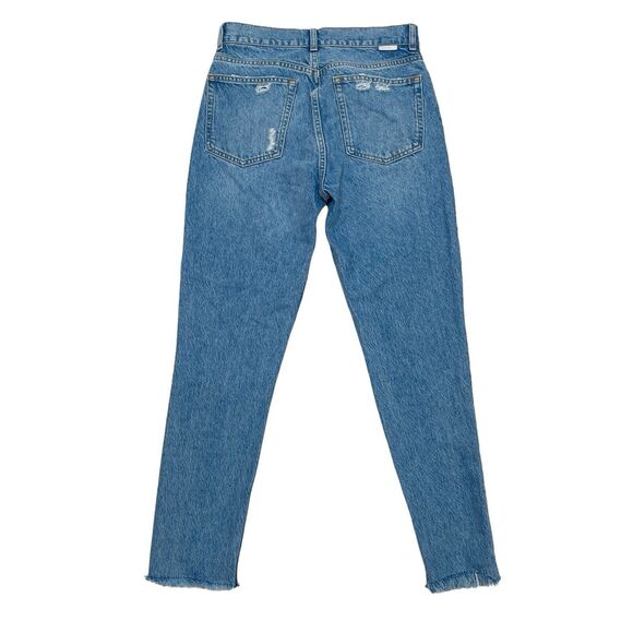 Boyish Jeans Size 26 The Billy High Rise Skinny Distressed Raw Hem Light Wash - Picture 2 of 11